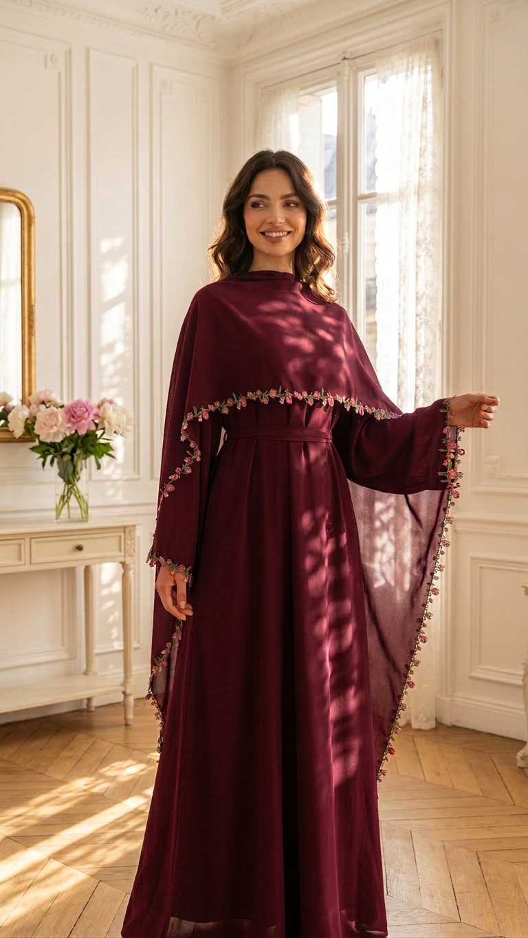 Abaya Modest Wear - Conjunto de Jalabiya Árabe Elegante em