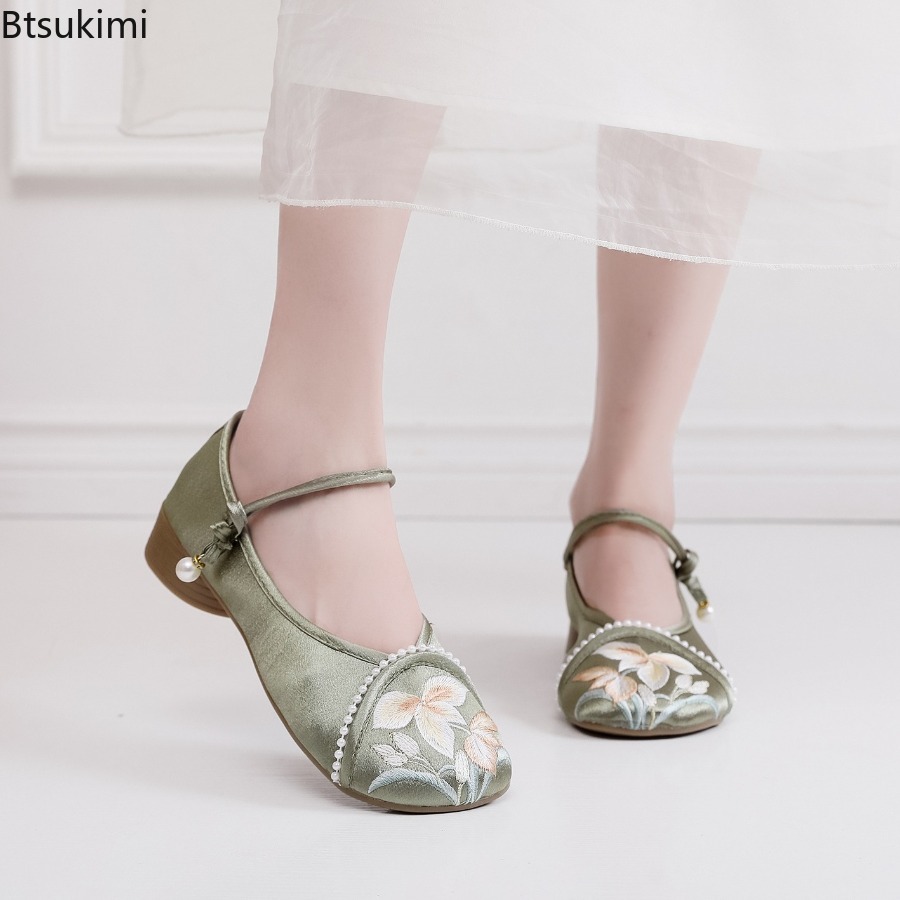 Ethnic And Fashion - Sapatos Femininos de Salto Baixo Estilo