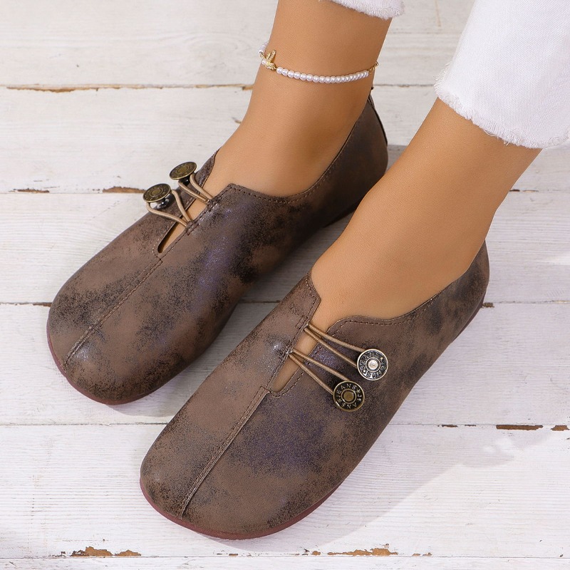 Ethnic Fashion Brands - Tênis Feminino Casual Confortável com Botões,
