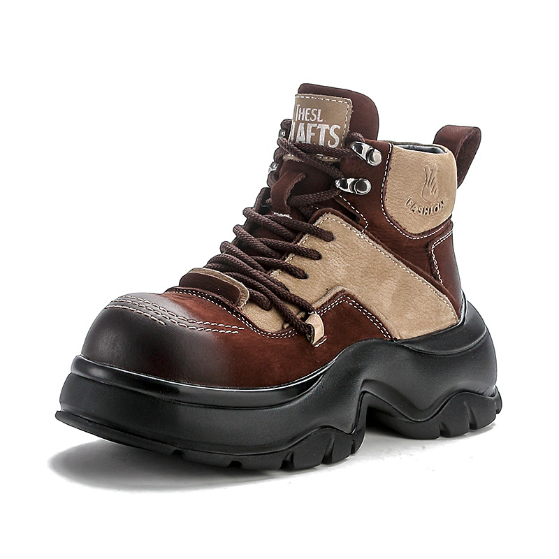 Ethnic And Fashion - 6cm couro genuíno cunha moda botas