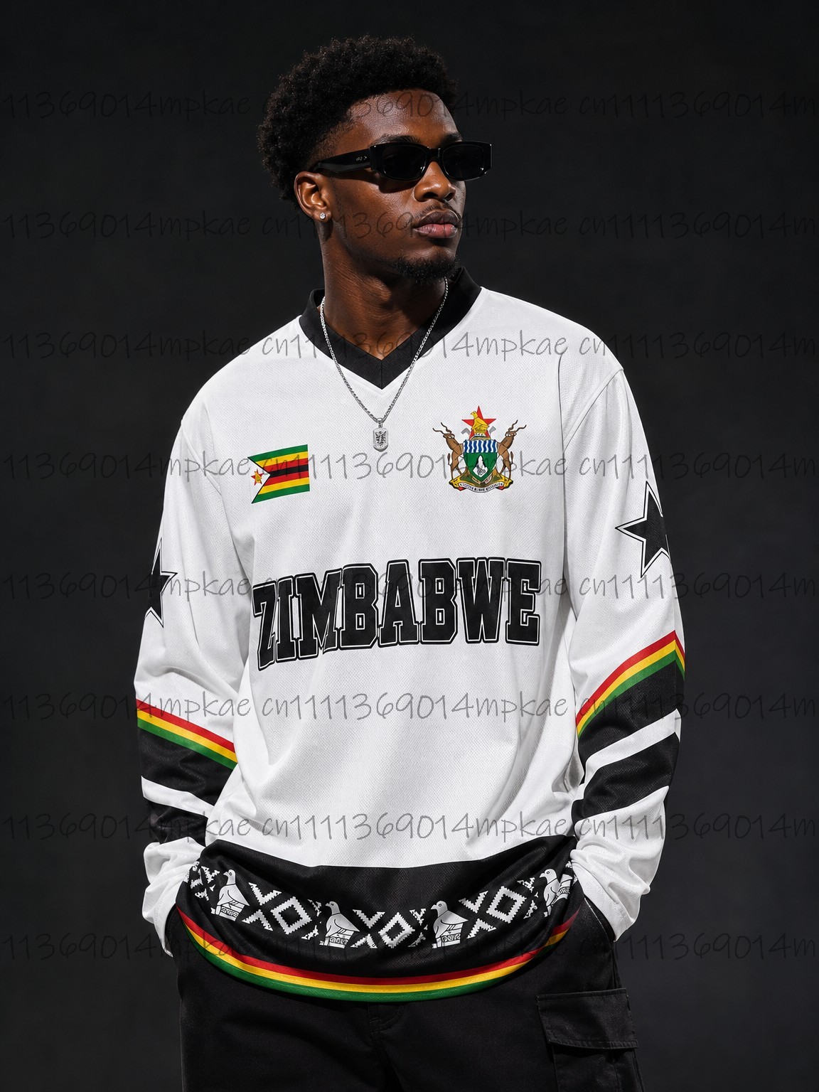 Ethnic And Fashion - Camiseta Masculina de Manga Longa com