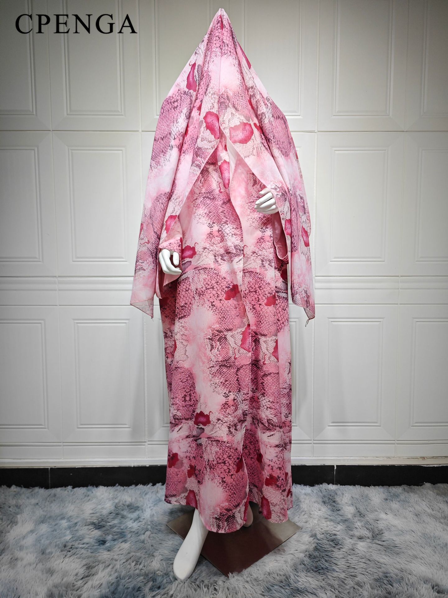 Abaya Aberta de Chiffon Rosa E - Abaya Modest Wear avaliação e preço