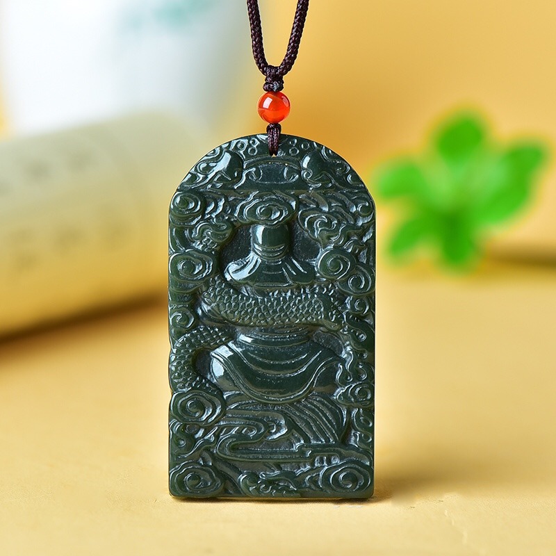 Pingente de jade Guan Gong de  - Ethnic Fashion Brands avaliação e preço
